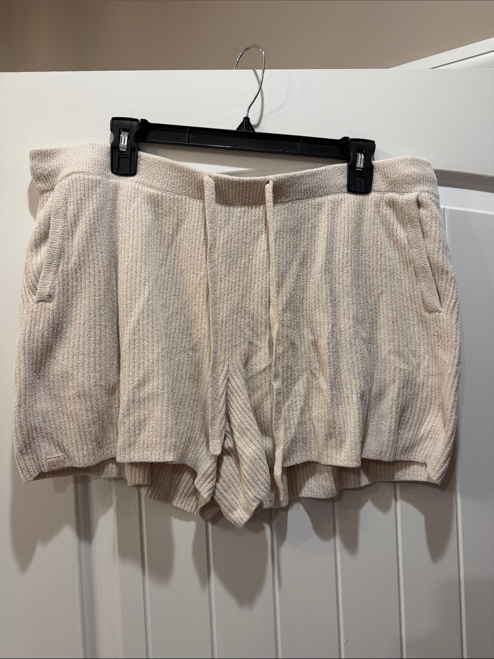 Barefoot Dreams Cozy Knit Drawstring Lounge Shorts - Cream
